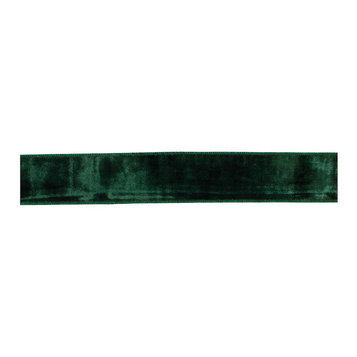 Melrose International Deep Green Viscose Wired Ribbon, Set of 2 - 91727DS