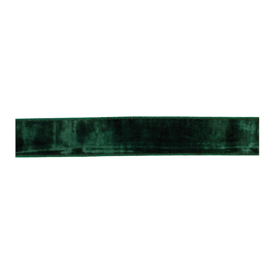 Melrose International Deep Green Viscose Wired Ribbon, Set of 2 - 91727DS