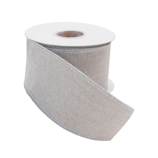 Melrose International Beige Shimmer Wired Ribbon, Set of 2