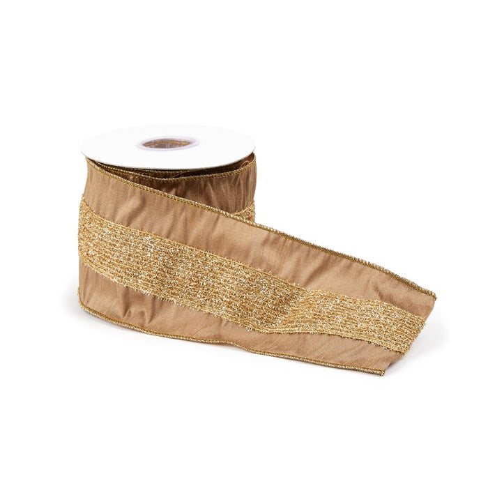 Melrose International Gold Shimmer Wired Ribbon, Set of 2