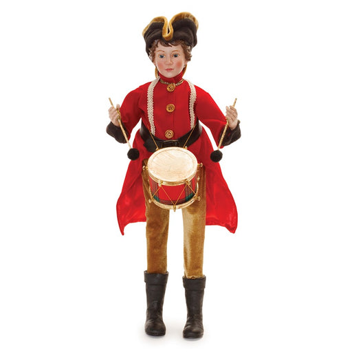 Melrose International Vintage Drummer Boy Figure 18.5", Red/Gold - 91773DS