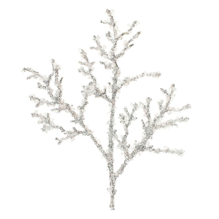 Melrose International Sequined Icy Twig Spray, Set of 6, Silver - 91776DS