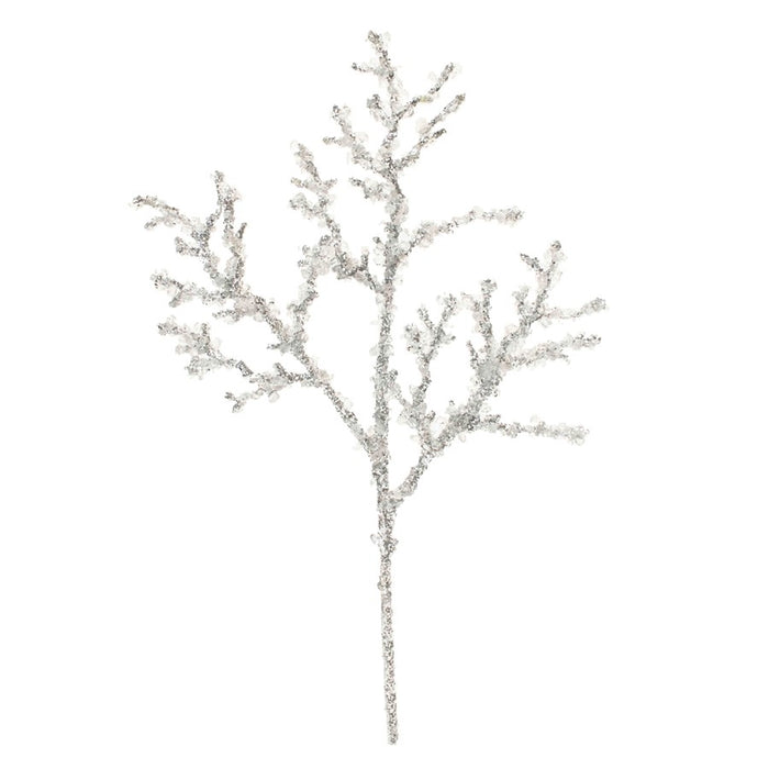 Melrose International Sequined Icy Twig Spray, Set of 6, Silver