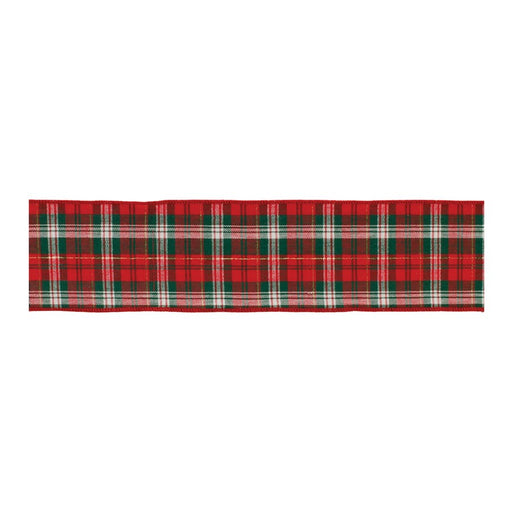 Melrose International Plaid Holiday Ribbon, Set of 2, Red/White - 91801DS