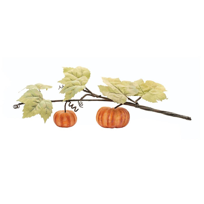 Melrose International Fall Pumpkin, Vine, Set of 2, Green/Orange - 91802DS