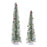 Melrose Glittered Bottle Brush Tree/Ornaments, Set of 2, Green/Silver - 91805DS