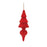 Melrose International Wood Pine Tree Finial Ornament, Set of 12, Red
