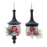 Melrose Wood Finial Birdhouse/Cardinal Ornament, Set of 6, White/Red/B - 91807DS