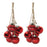 Melrose International Red Glass Ball Cluster Drop Ornament, Set of 2