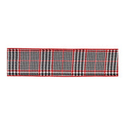 Melrose Houndstooth Plaid Wired Ribbon 4"x10yds, Black/Red/White - 91839DS