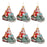 Melrose Glass Snowmobile Santa Ornament, Set of 6, Red/Blue