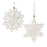 Melrose Int. Cut-Out Snowflake Ornament, Set of 12, White - 91847DS