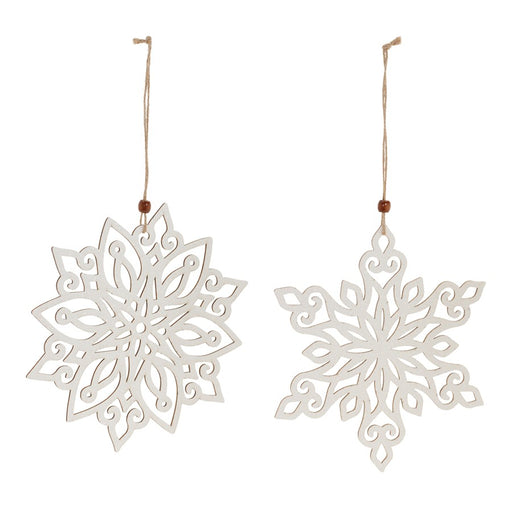 Melrose Int. Cut-Out Snowflake Ornament, Set of 12, White