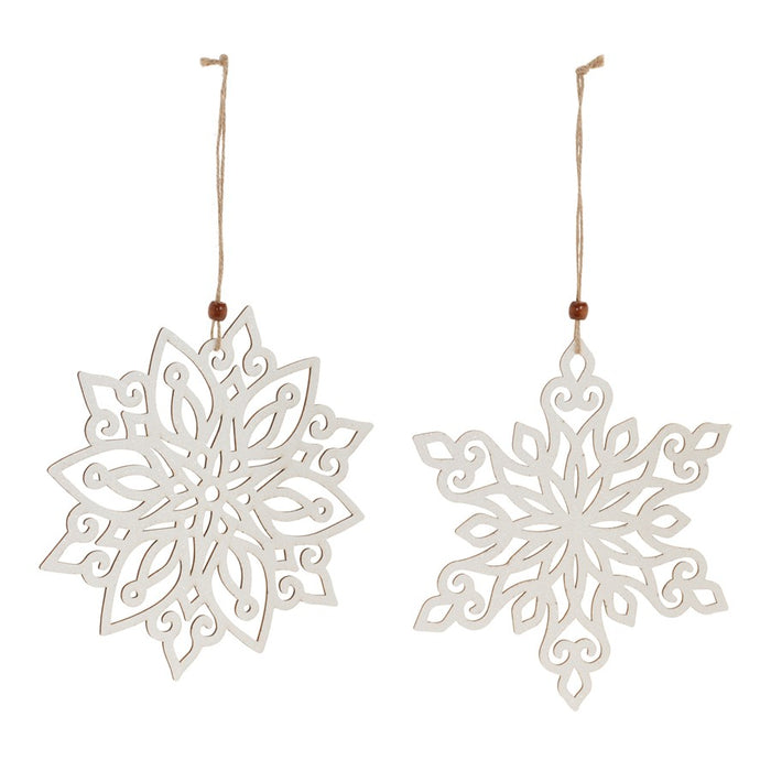 Melrose Int. Cut-Out Snowflake Ornament, Set of 12, White