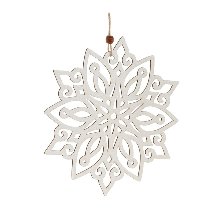 Melrose Int. Cut-Out Snowflake Ornament, Set of 12, White