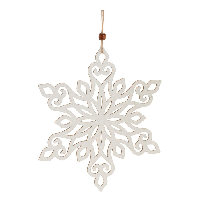 Melrose Int. Cut-Out Snowflake Ornament, Set of 12, White