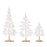 Melrose Int. Glitter Pine Tree Outline, Set of 3, White - 91848DS