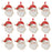Melrose Frosted Santa Cookie Ornament, Set of 12, Red/White