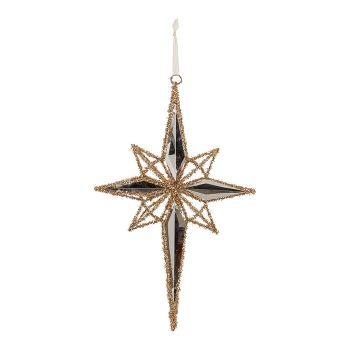 Melrose International Tinsel Star Ornament 19.5"H, Gold