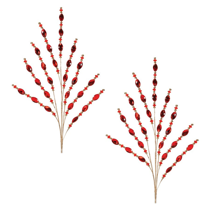 Melrose International Jewel Bead Spray, Set of 2, Red