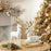 Melrose Modern Holiday Deer/Gold Antler Accent, Set of 2, White/Gold