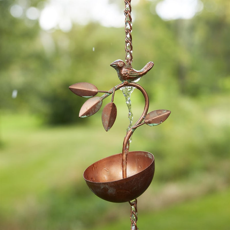 Melrose International Bird Branch Rain, Cha, 70"L, Bronze