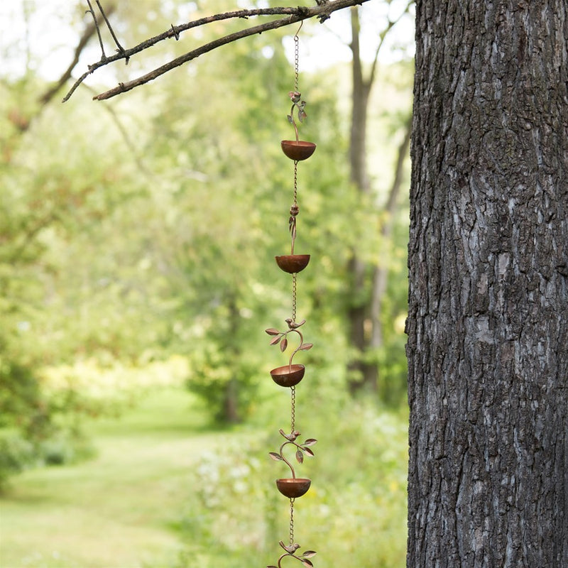 Melrose International Bird Branch Rain, Cha, 70"L, Bronze