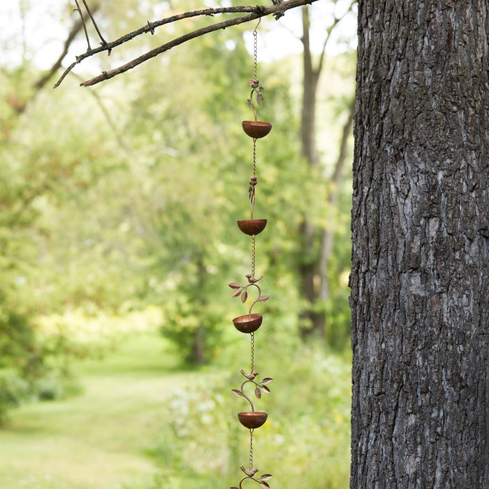 Melrose International Bird Branch Rain, Cha, 70"L, Bronze