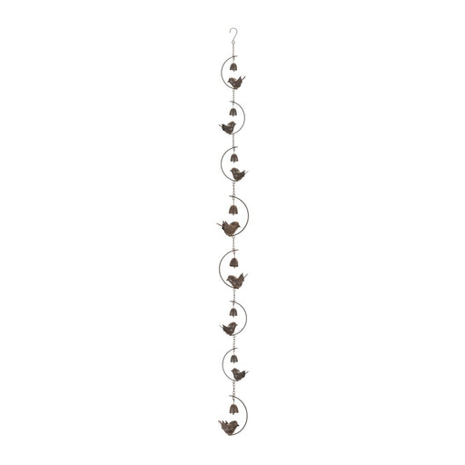 Melrose Bird & Bell Rain Chain 70"L, Brz - 92002DS
