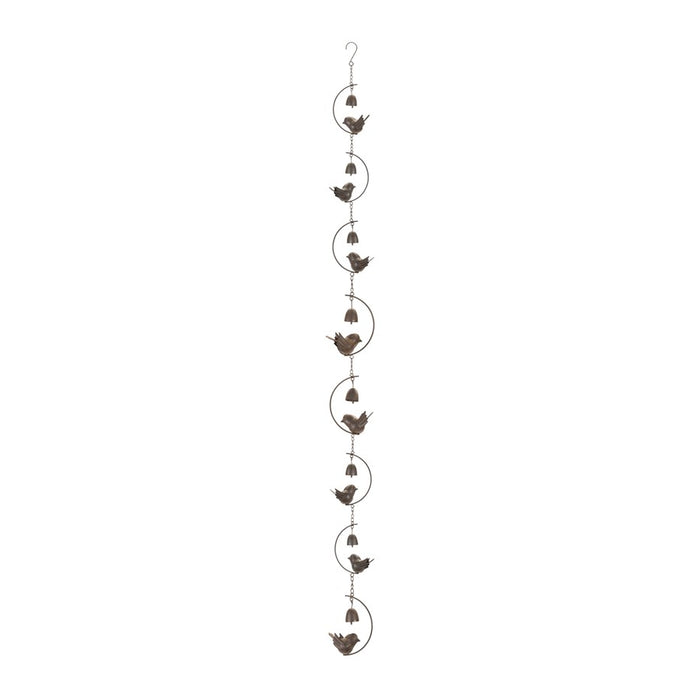 Melrose Bird & Bell Rain Chain 70"L, Brz - 92002DS
