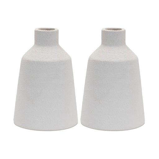 Melrose International Tapered Stoneware Bottle Vase, Set of 2