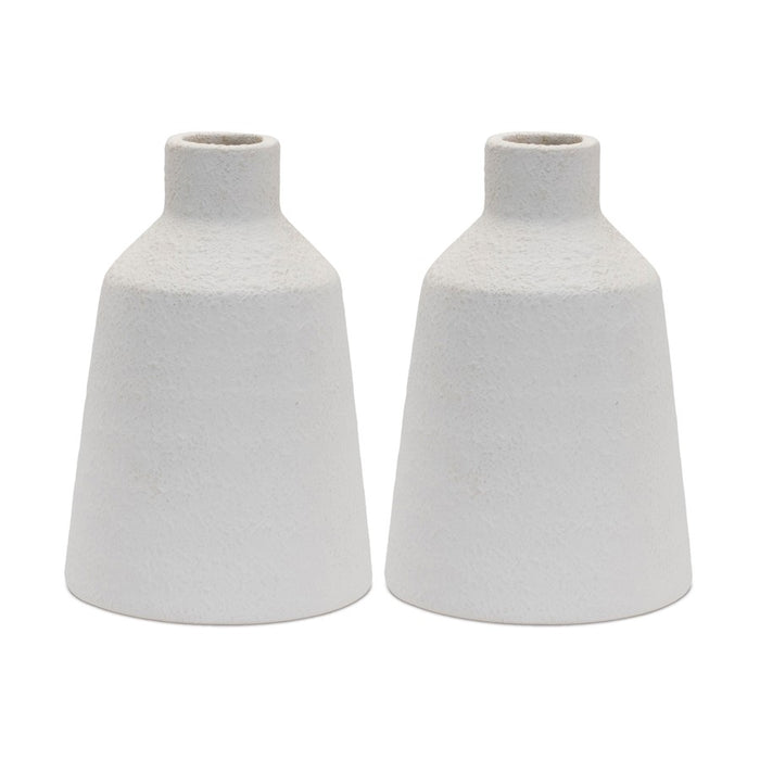 Melrose International Tapered Stoneware Bottle Vase, Set of 2