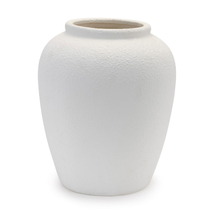 Melrose International Stoneware Urn Vase 12"H, White - 92014DS