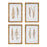 Melrose International Wood Framed Fern Print, Set of 4, Brown/White - 92021DS