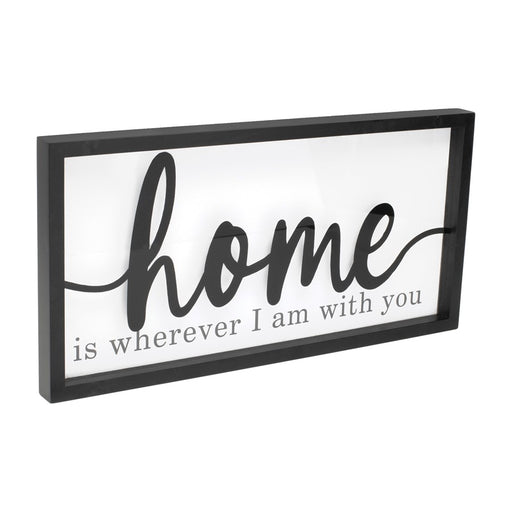 Melrose International Home Sentiment Sign 23.5"L, Black/White - 92030DS