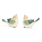 Melrose Terra Cotta Bird Figurine (Set of 4), Beige/Blue/Green - 92036DS