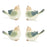 Melrose Terra Cotta Bird Figurine (Set of 4), Beige/Blue/Green