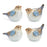 Melrose International Ceramic Bird Figurine, Set of 4, Beige/Blue