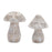 Melrose Bumble Bee/Butterfly Print Mushroom, Set of 2, Grey/Beige - 92041DS
