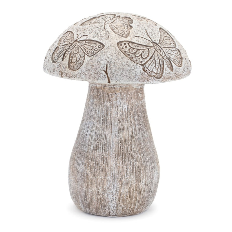 Melrose Bumble Bee/Butterfly Print Mushroom, Set of 2, Grey/Beige