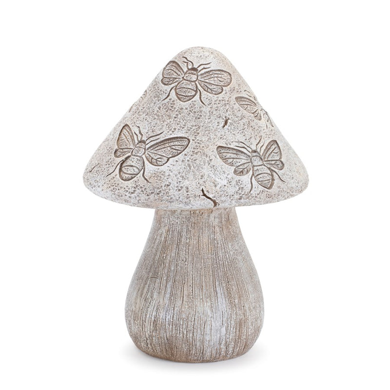 Melrose Bumble Bee/Butterfly Print Mushroom, Set of 2, Grey/Beige