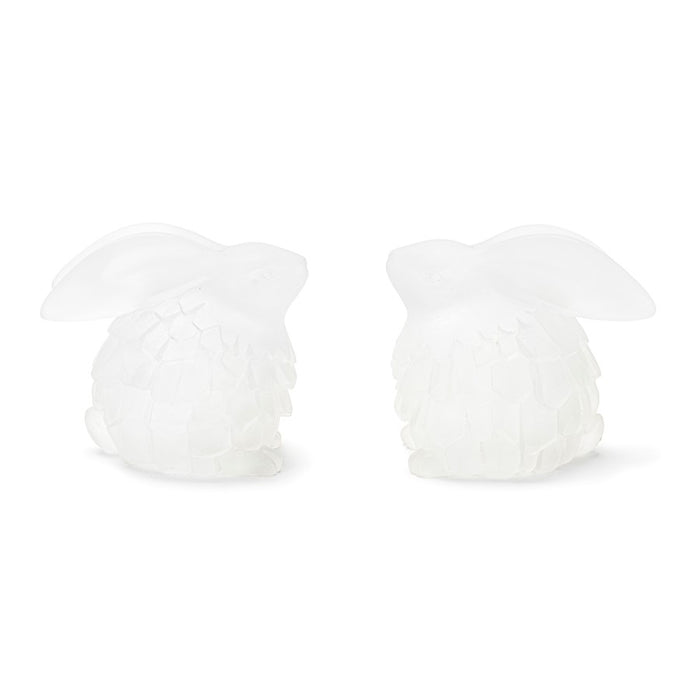 Melrose International Frosted Bunny Figurine, Set of 4, White - 92064DS