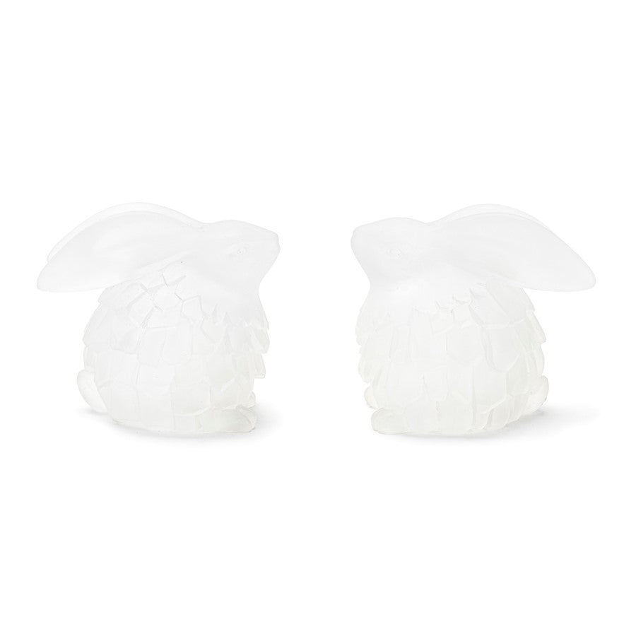 Melrose International Frosted Bunny Figurine, Set of 4, White - 92064DS