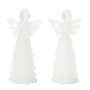 Melrose International Frosted Angel Figurine, Set of 4, White - 92065DS