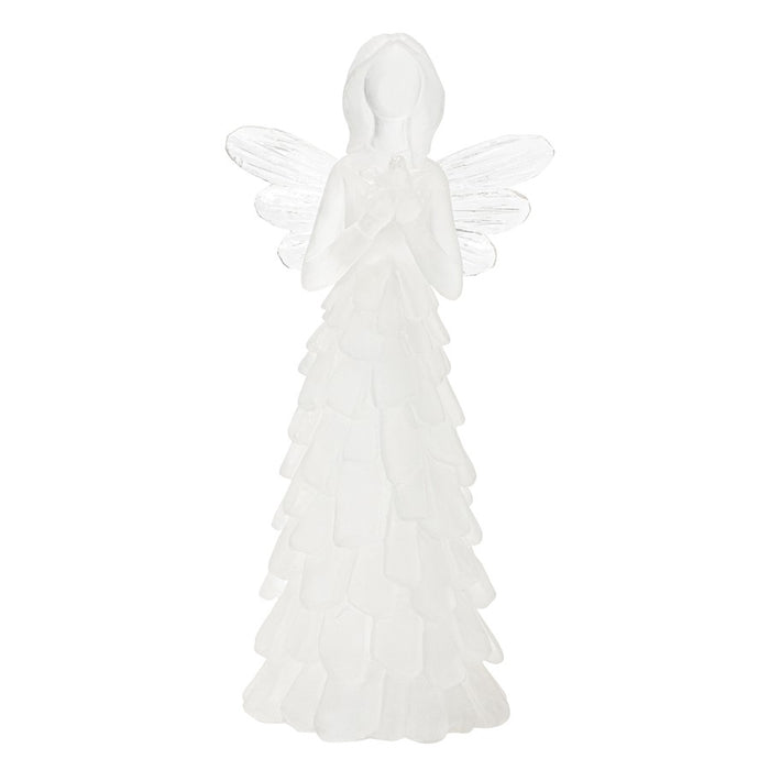 Melrose International Frosted Angel Figurine, Set of 4, White