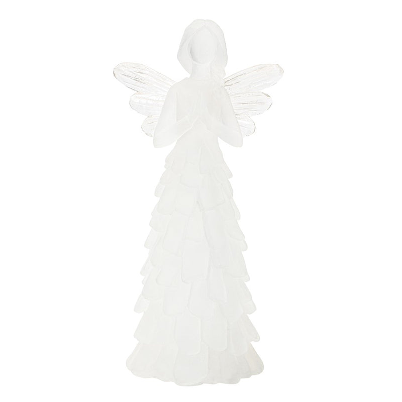 Melrose International Frosted Angel Figurine, Set of 4, White