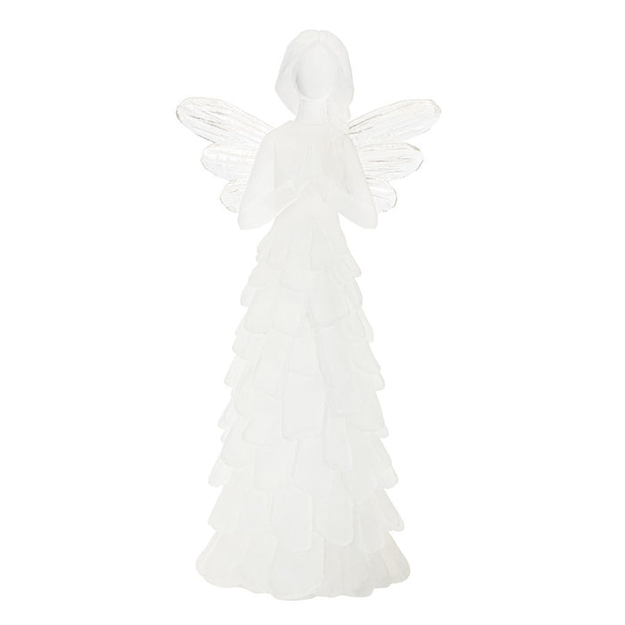 Melrose International Frosted Angel Figurine, Set of 4, White