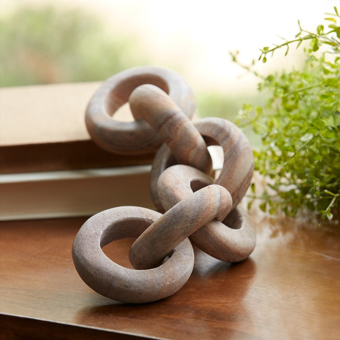 Melrose International Sandstone Cha, Link Décor 11"L, Brown