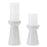 Melrose Int. Modern Marble Candle Holder, Set of 2, White/Green - 92069DS