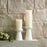 Melrose Int. Modern Marble Candle Holder, Set of 2, White/Green